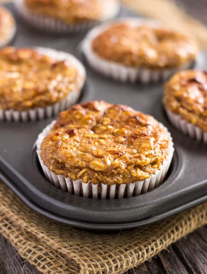 I love these super moist and tender apple protein muffins. These yummy little ones are protein-packed, 100% healthy, naturally sweetened with maple syrup (could be replaced with honey) and extra easy to make. They are the perfect on-the-go clean eating breakfast or post-workout lunch. These are also gluten-free, dairy-free and can be made vegan by replacing the eggs with flax eggs or applesauce. | www.onecleverchef.com