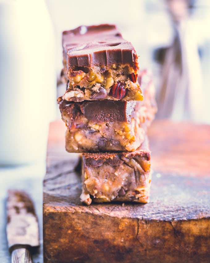 3 Cookie Dough Protein Bars stacked