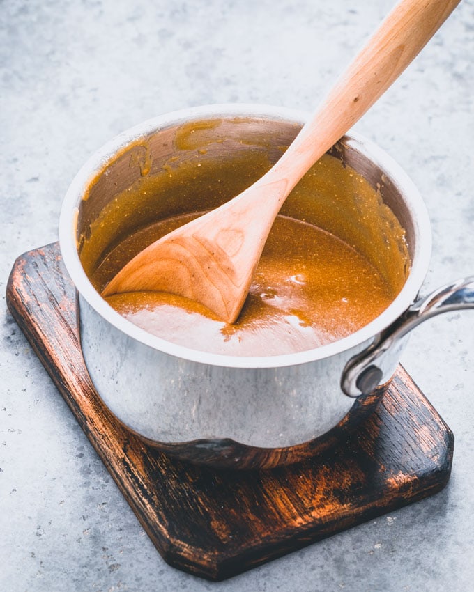 Caramel in a saucepan