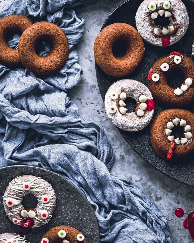 Monster-Shaped, Healthy Baked Halloween Donuts
